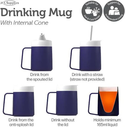 Adult Drinking Cup/Beaker/Mug for Disabled Adults with Easy Grip Handle